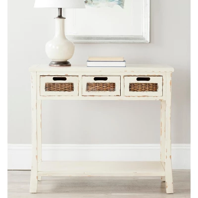 Autumn 3 Drawer Console - Vintage Cream - Safavieh