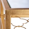 Hanzel Gold Leaf Glass Side Table - Gold - Safavieh