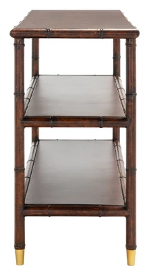 Tudor 2 Shelf Console Table - Dark Brown/Gold - Safavieh - Image 3