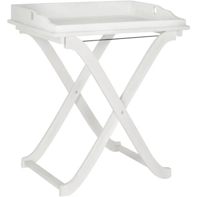 Covina Patio Tray Table - Antique White - Safavieh