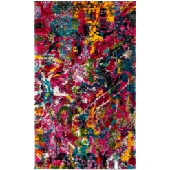 3'x5' Splatter Loomed Accent Rug Fuchsia - Safavieh