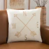Compass Pillow - Beige/Gold - 18" X 18" - Safavieh
