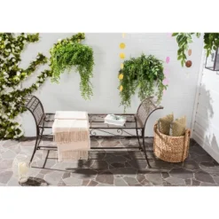 Hadley Bench - Rustic Brown - Safavieh