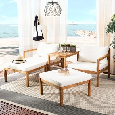 Pratia 5pc Outdoor Set - Natural/Beige - Safavieh