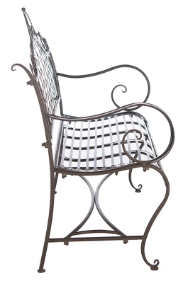 Abner Wrought Iron 45.75 Inch W Outdoor Garden Bench - Safavieh - Image 3