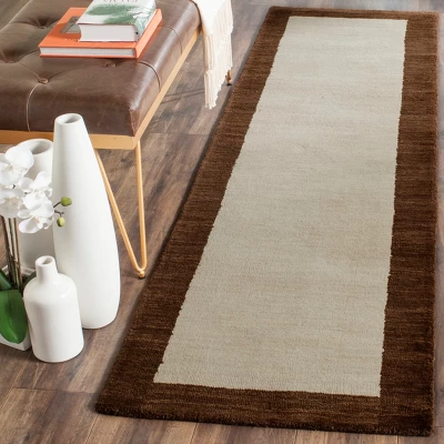 2'3"x10' Runner Color Block Loomed Beige/Dark Brown - Safavieh - Image 2