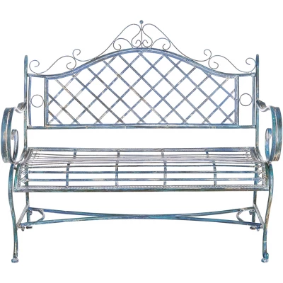 Abner Wrought Iron 45.75 Inch W Outdoor Garden Bench - Safavieh - Image 10