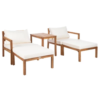 Pratia 5pc Outdoor Set - Natural/Beige - Safavieh - Image 2