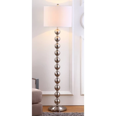 58.5" Reflections Stacked Ball Floor Lamp (Includes LED Light Bulb) Nickel - Safavieh - Image 3
