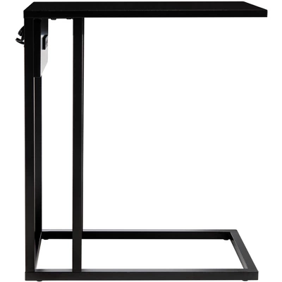 Portland Usb Side Table - Black - Safavieh - Image 3