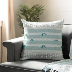 Billi Pillow - Beige/Teal - 20" X 20" - Safavieh