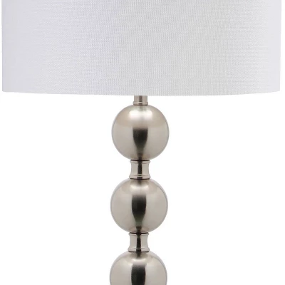 58.5" Reflections Stacked Ball Floor Lamp (Includes LED Light Bulb) Nickel - Safavieh - Image 4