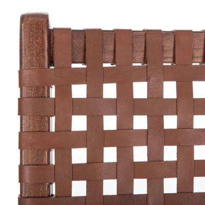 Luna Leather Woven Accent Chair - Safavieh - Image 7