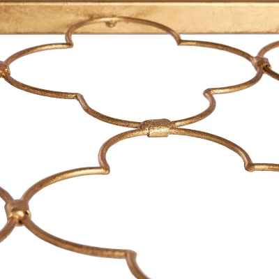 Hanzel Gold Leaf Glass Side Table - Gold - Safavieh - Image 8