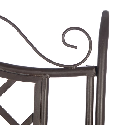Abner Wrought Iron 45.75 Inch W Outdoor Garden Bench - Safavieh - Image 7