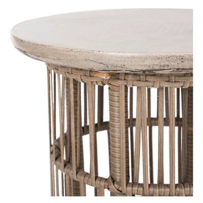 Fane Modern Concrete Round Side Table - Dark Gray - Safavieh - Image 3