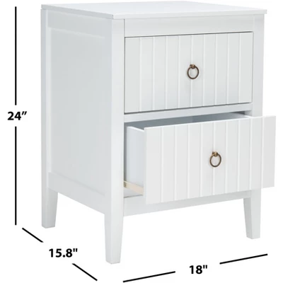Tegan 2 Drawer Nighstand - White - Safavieh - Image 3