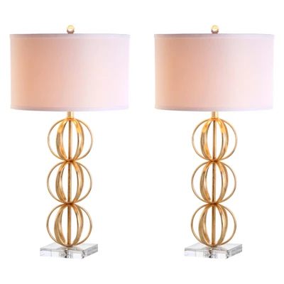 (Set Of 2) 29" Annistyn Table Lamp Brass Gold (Includes LED Light Bulb) - Safavieh
