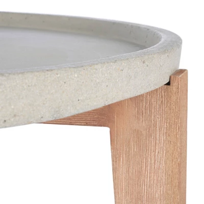 Valton Side Table - Natural/Light Gray - Safavieh - Image 2