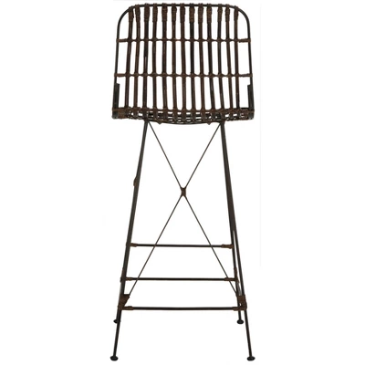 Minerva Wicker Bar Stool (Set Of 2) - Safavieh - Image 4