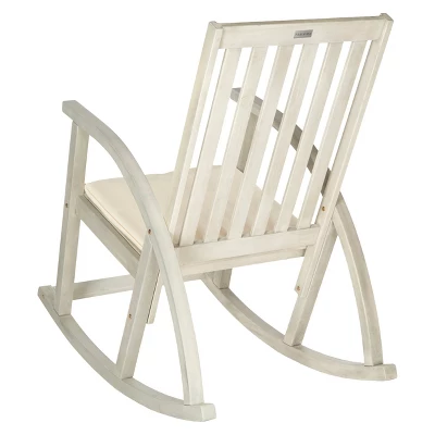 Lugano Wood Patio Rocking Chair - White - Safavieh - Image 2