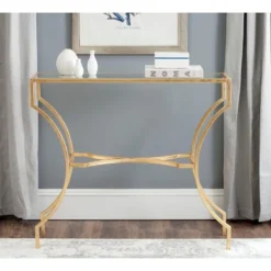 Alphonse Console - Gold/Glass - Safavieh