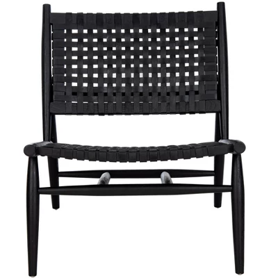 Soleil Leather Woven Accent Chair - Safavieh - Image 11