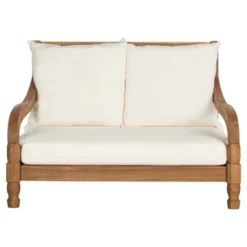 Pomona Lounger - Teak Brown / Beige - Safavieh