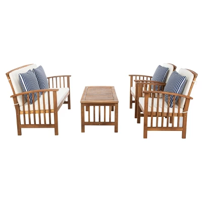 Rocklin 4pc Living Set - Natural/Beige/Navy - Safavieh - Image 7