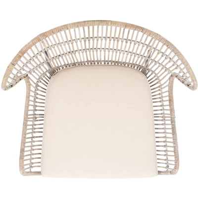 Lenu Rattan Accent Chair W/ Cushion - Grey White Wash/White/ Black - Safavieh - Image 6