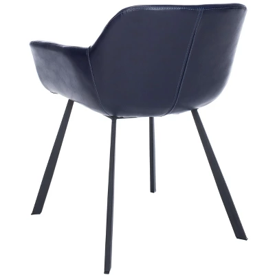 Arlo Mid Century Dining Chair (Set Of 2) - Midnight Blue/Black - Safavieh - Image 4