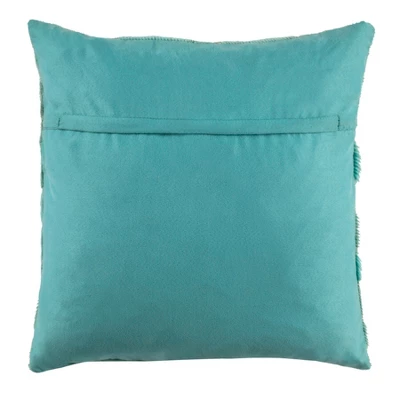 Draper Cowhide Pillow - Teal - 20" X 20" - Safavieh - Image 2
