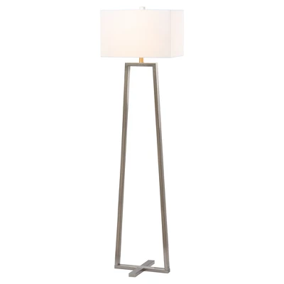 60" Lyell Floor Lamp Nickel (Includes CFL Light Bulb) - Safavieh