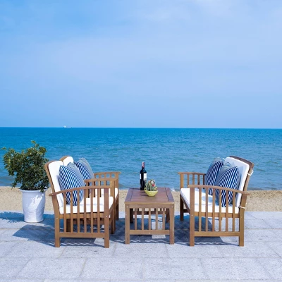 Rocklin 4pc Living Set - Natural/Beige/Navy - Safavieh - Image 3