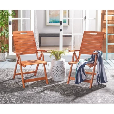 Rence Folding Chair (Set Of 2) - Natural - Safavieh