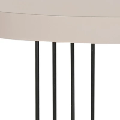 Kelly Mid Century Scandinavian Lacquer Side Table - Taupe/Black - Safavieh - Image 3