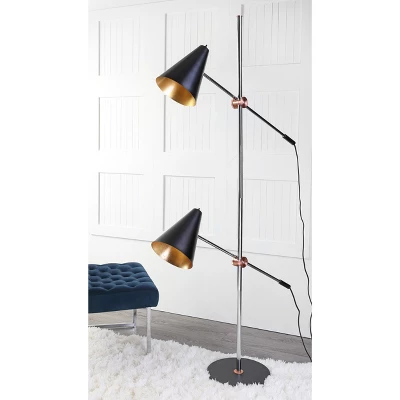 71" Reed Floor Lamp Black (Includes CFL Light Bulb) - Safavieh