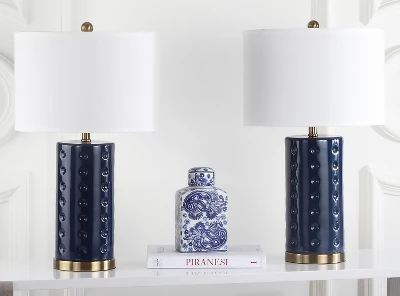 Roxanne Table Lamp (Set Of 2) - Navy - Safavieh