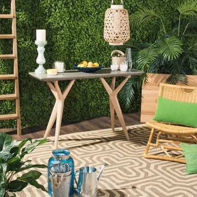 Ragna Concrete Console - Dark Grey - Safavieh - Image 2