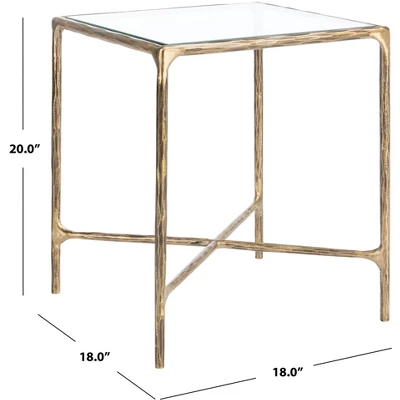 Jessa Forged Metal Square End Table - Brass - Safavieh - Image 5