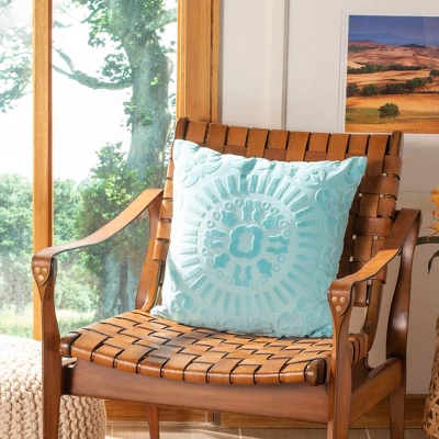 Shayla Pillow - Teal - 18" X 18" - Safavieh - Image 3