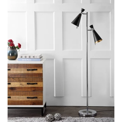 61.5" Efisio Floor Lamp Chrome (Includes LED Light Bulb) - Safavieh - Image 2