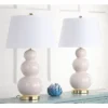 Set Of 2 Pamela Triple Gourd Lamp (Includes LED Light Bulb) Light Gray - Safavieh