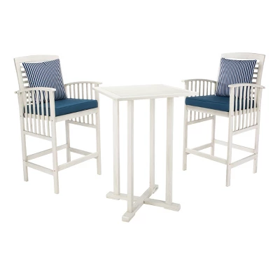 Pate 3pc Bistro Set - White/Navy - Safavieh - Image 6