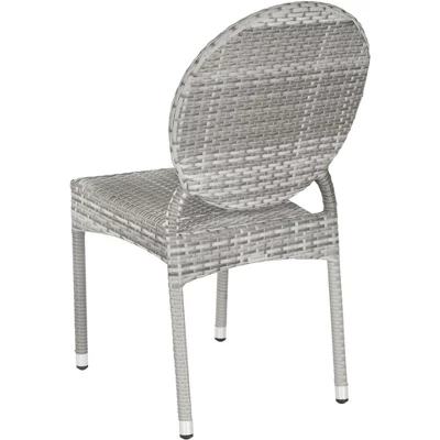 Valdez Indoor Outdoor French Bistro Stacking Side Chair (Set Of 2) - Grey - Safavieh - Image 4