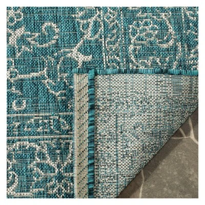 Lily 8' X 11' Indoor/Outdoor Rug - Turquoise - Safavieh - Image 2