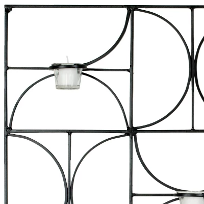 Semi-Circle Votive Wall Décor - Black - Safavieh - Image 2